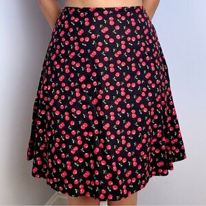 Y2K Black Cherry Print Skirt